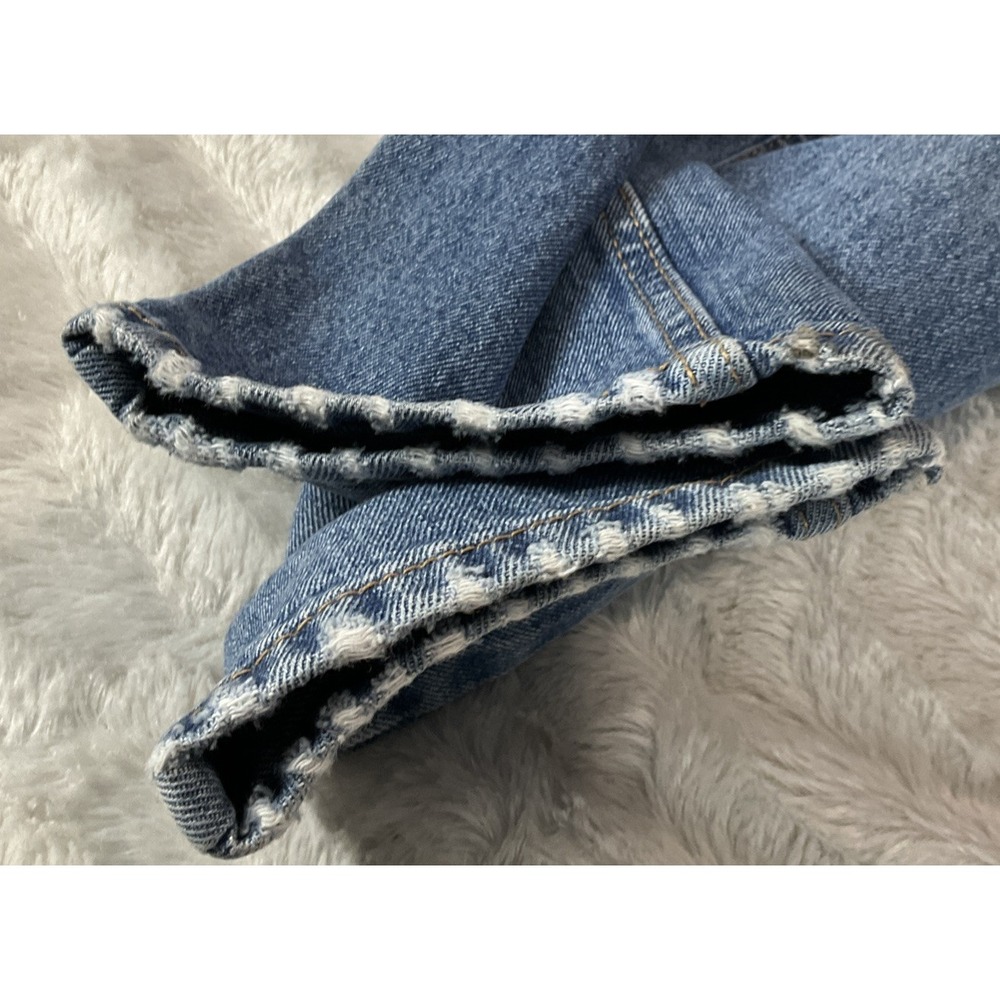 Bershka Women's Size 4 Straight Leg JeansLight‎ Blue High Rise Denim Tapered Hem - Picture 8 of 13